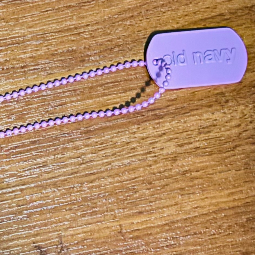 Lavender Pinkish Old Navy Dogtag Neckace 20$